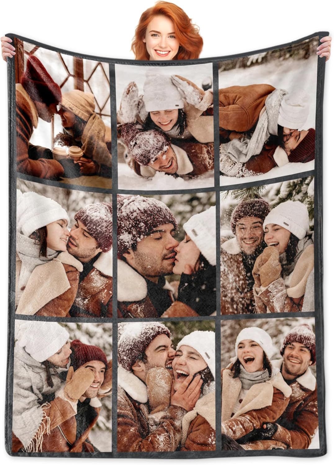 CusCosCes Custom Blanket Birthday Gifts for Him Her,Boyfriend Girlfriend Photo Blankets Couples Gifts,Personalized Fleece Blankets and Throws Picture Blanket Gifts for Mom Dad Women Men