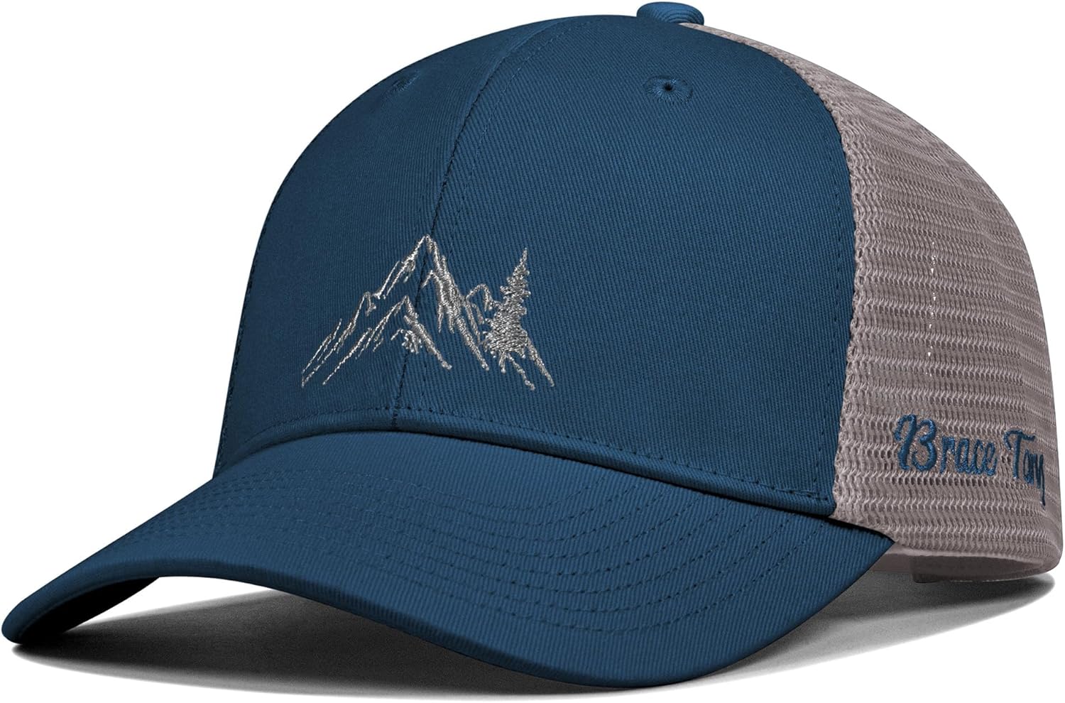 Mountain & Tree Outdoor Trucker Hat for Men Women, Embroidery Gift Baseball Cap for Hiking & Camping