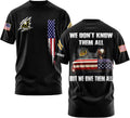 Personalized Veteran & Military Rank Insignia Shirt, We Don't Know Them All But We Owe Them All T-Shirt for Men, Army Military All Over Prints Veterans American Flag Shirt