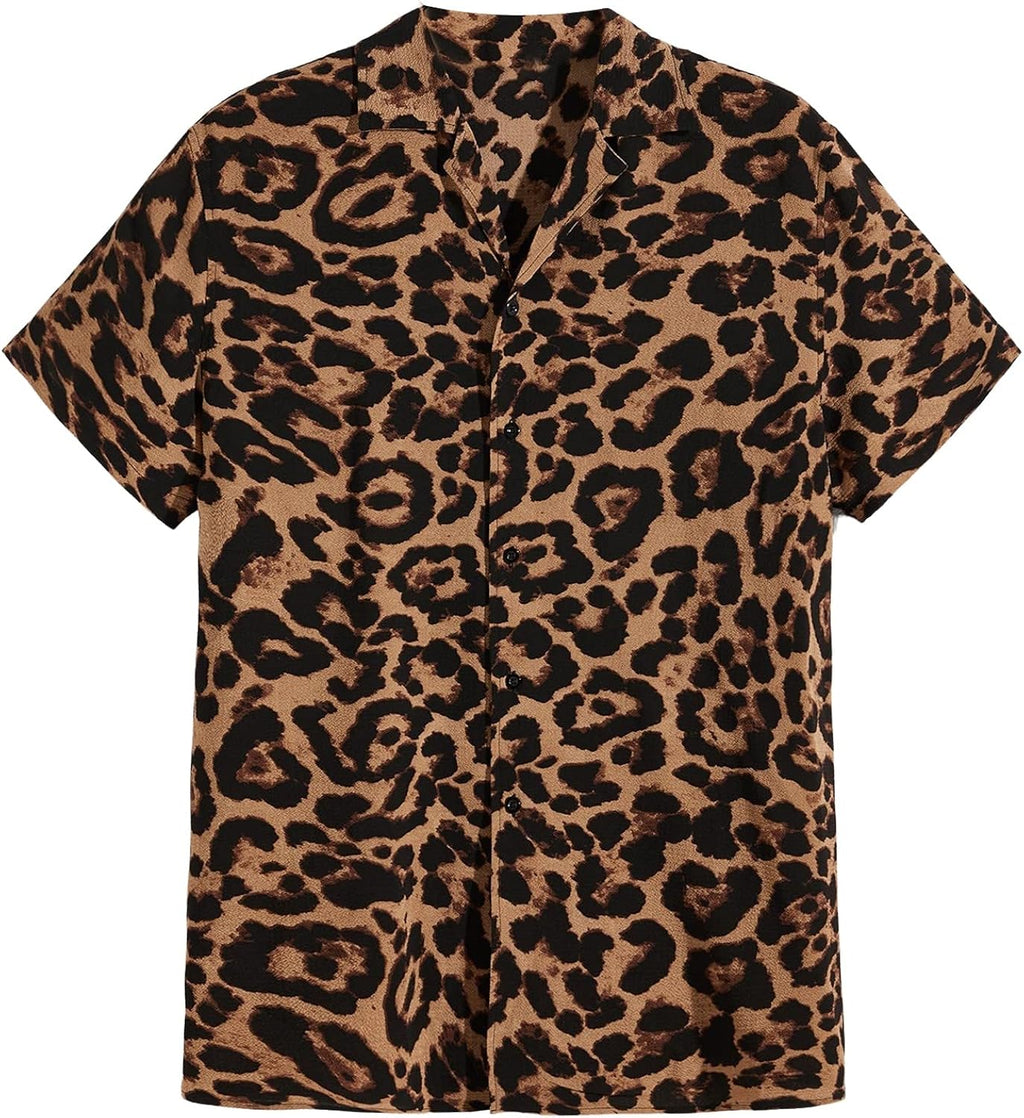 Men's Striped Shirts Casual Short Sleeve Button Down Shirts