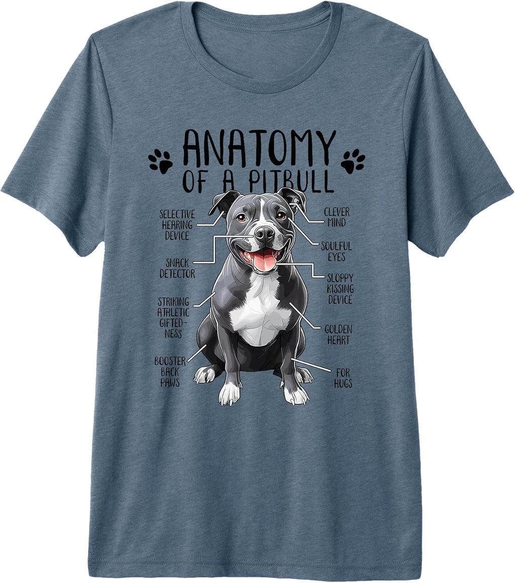 Funny Anatomy Pitbull Dog Cute Pittie Lover Pit Bull Owner Premium Tri-Blend T-Shirt