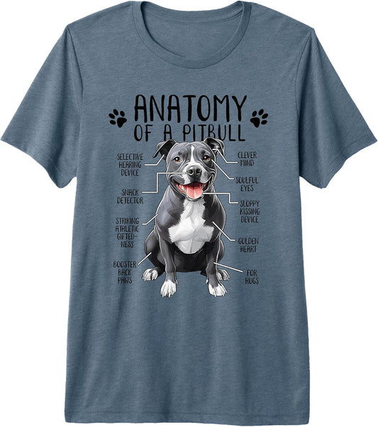Funny Anatomy Pitbull Dog Cute Pittie Lover Pit Bull Owner Premium Tri-Blend T-Shirt