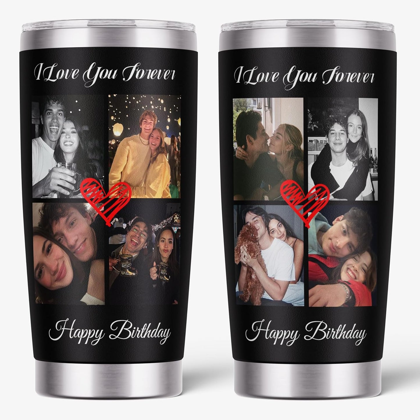 Custom Cups Personalized Stainless Steel Photo Coffee Tumbler with Picture Customized, Custom Gift for Couple Birthday, Anniversary, Birthday -20oz/30oz