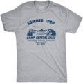 Crazy Dog Men's T Shirt Camp Crystal Lake 1980 Spooky Halloween Graphic Novelty Tees