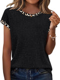 Womens Tops Short Sleeve Shirts Loose Fit Trendy Summer Outfits Dressy Casual Spring Clothes Lightweight Sweaters