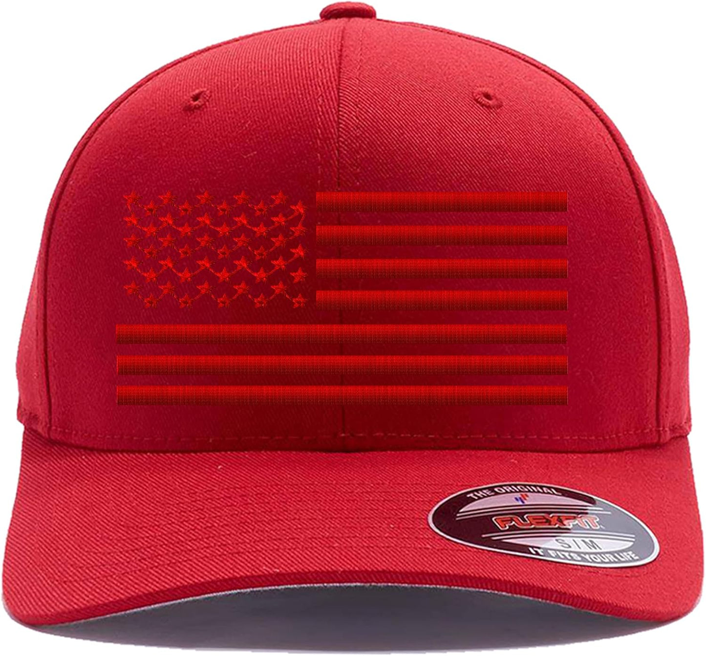 Custom Embroidered America Flag Men and Women Flex 6277 Baseball Hat.