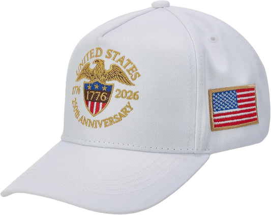 United States 250th Anniversary Baseball Hat,1776-2026 Patriotic Embroidered Adjustable Cap for Men & Women