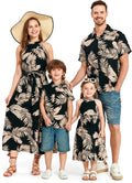 Family Hawaiian Matching Outfits Mommy and Me Outfits Caribbean Vacation Summer Tropical Halter Sundresses and Shirts