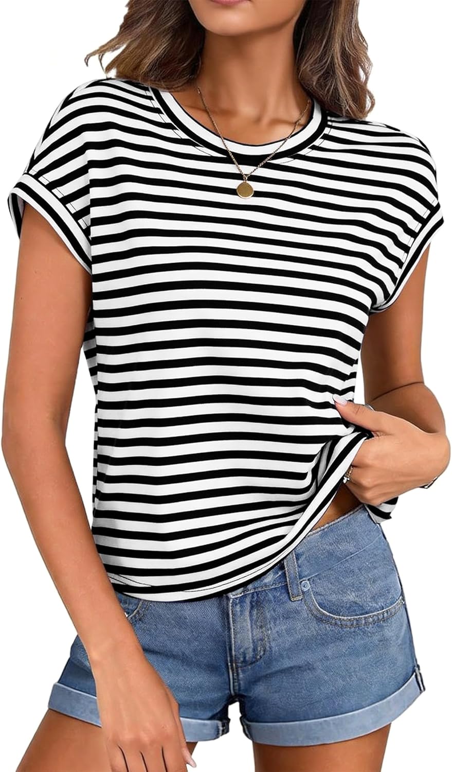 Women Cute Cropped T-Shirts Short Sleeve Boxy Crewneck Summer Tee Shirts Basic Solid Workout Gym Tops