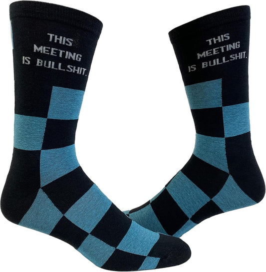 This Meeting Is Bullshit Socks Funny Office Work Graphic Novelty Footwear Funny Gift for Casual Wear