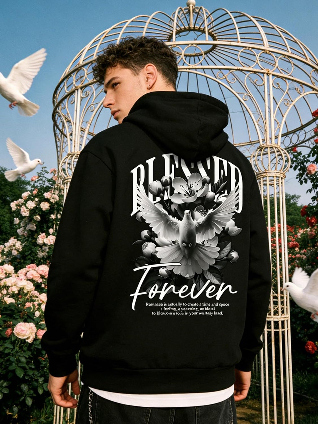 Men Hoodie, Pullover Sweatshirt with Pocket, Sizes XS-XXL
