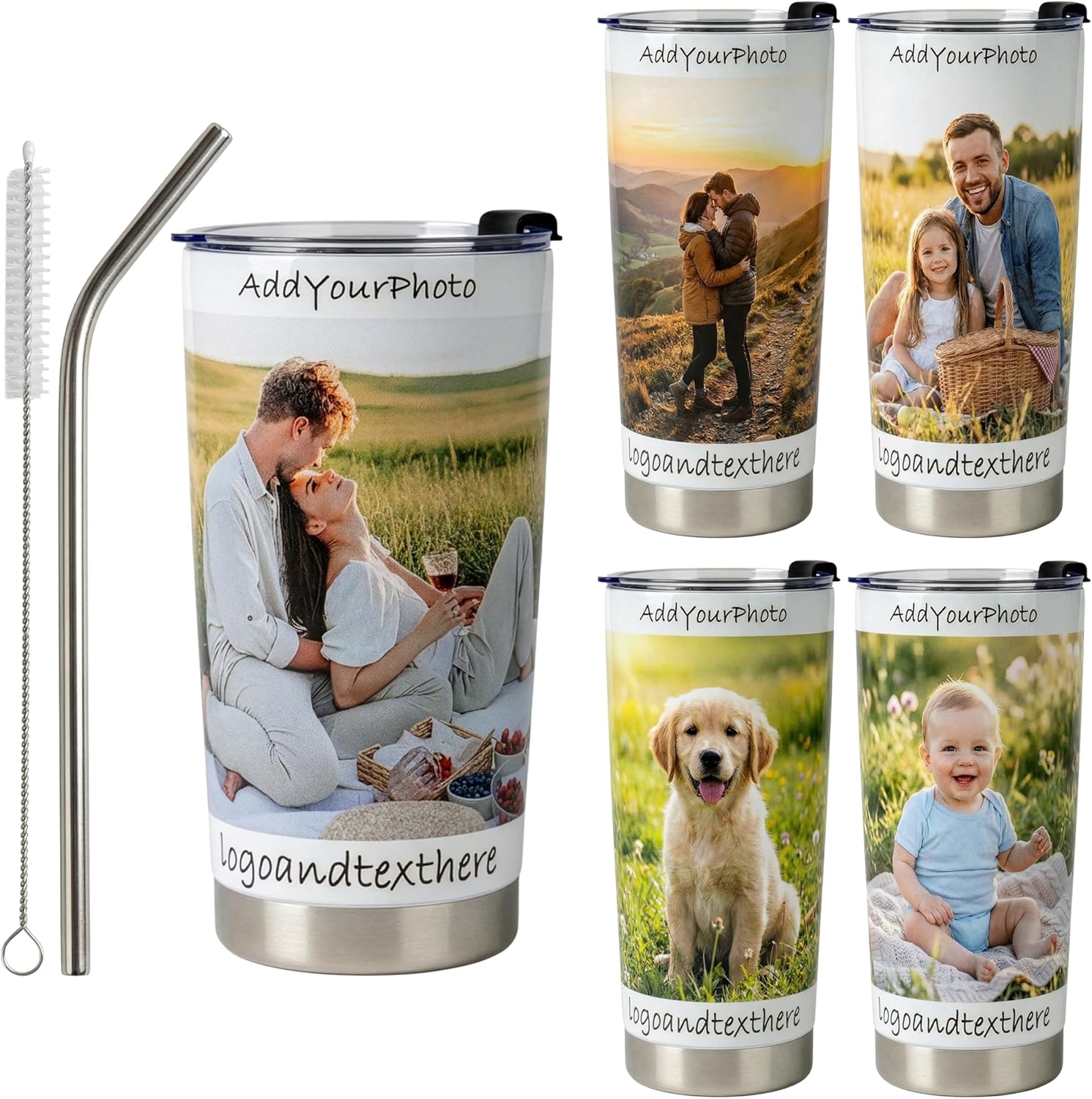 Personalized Tumbler With Names Custom Coffee Tumbler Custom Cups Customized Cup Photo Mugs Personalized Picture Customizable Create Your Own Tumblers Gifts For Travel