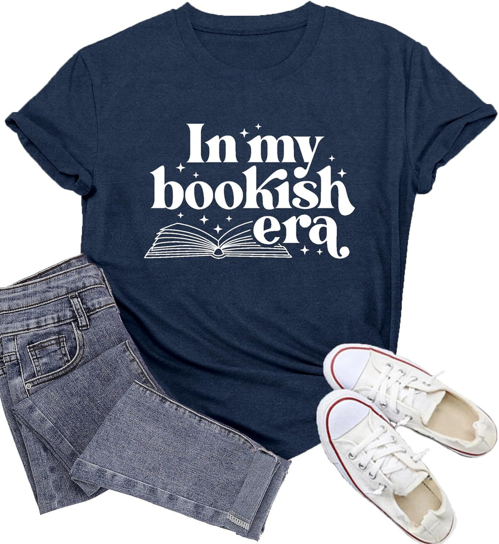 Teacher Shirts for Women Reading T-Shirt in My Bookish Era Tee Tops