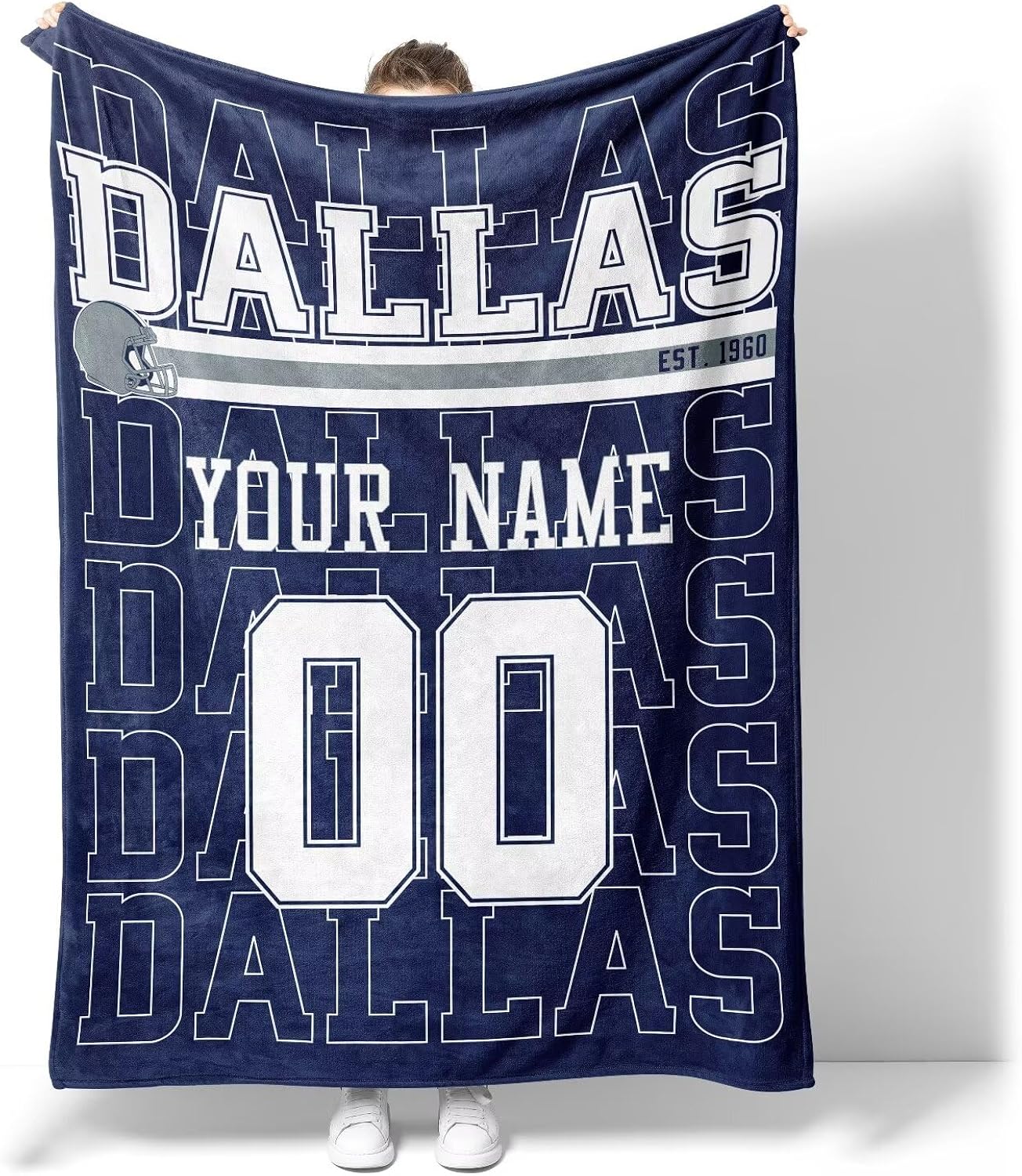 ANTKING Dallas Throw Blanket for Men Women Boy Custom Name and Number Gifts