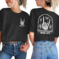 Mama Shirts for Women Mom Shirt Mom Life Crewneck T-Shirts Funny Mama Skeleton Rocker Graphic Tee Summer Pullove Tops