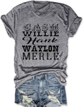 Vintage Country Music Tshirts Women Rock Band Tee for Women Concert Graphic Tees Casual Short Sleeve Tops