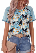 Women Mesh Sleeves Casual T-Shirts Summer Fashion See Through Blouses Tee S-3XL