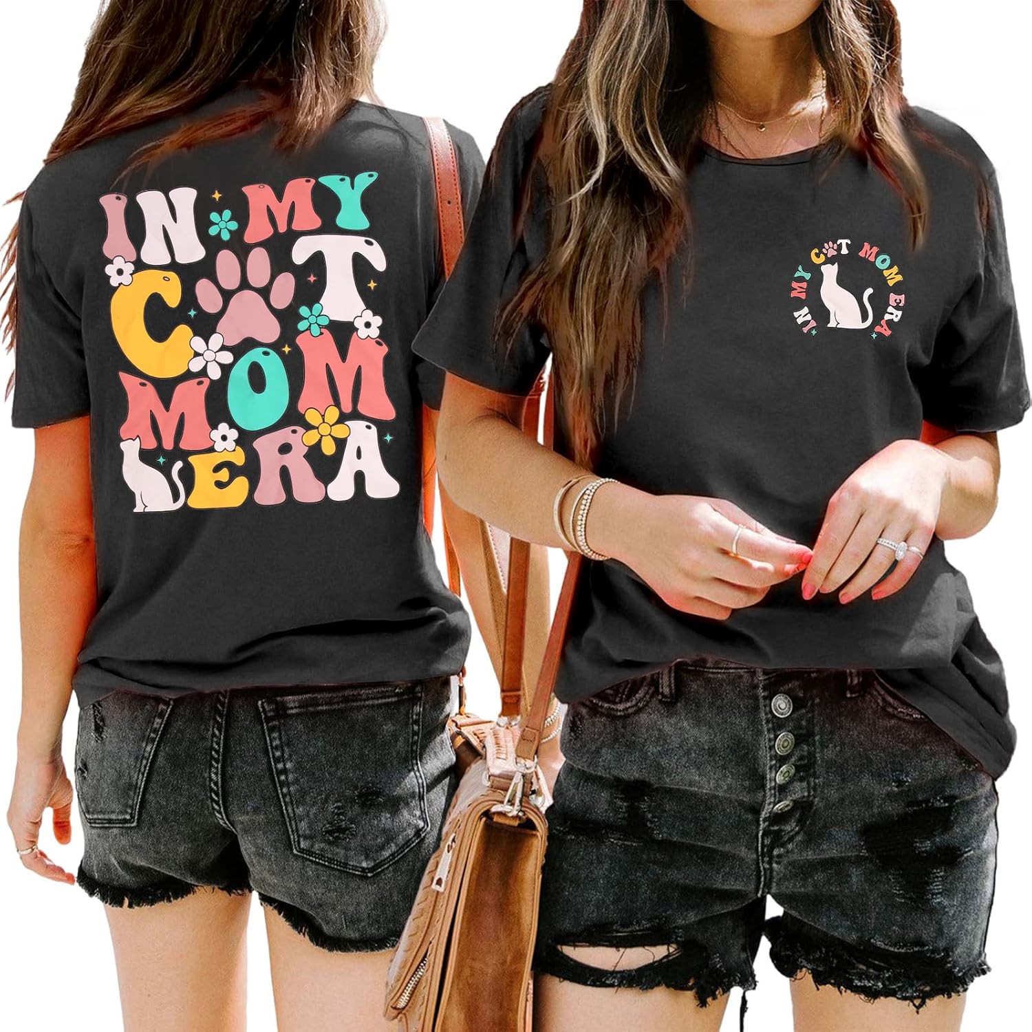 Cat Mom Shirt Women in My Era T-Shirt - Funny Lady Casual Lover Short Sleeve Tee Tops