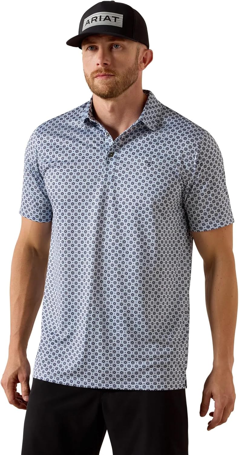 Men's All Over Print Fitted Polo