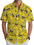 Funny Hawaiian Shirt for Men Vintage Print Short Sleeve Button Down Casual Summer Party Shirt