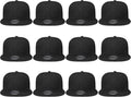 Plain Blank Flat Brim Adjustable Snapback Baseball Caps Wholesale LOT 12 Pack