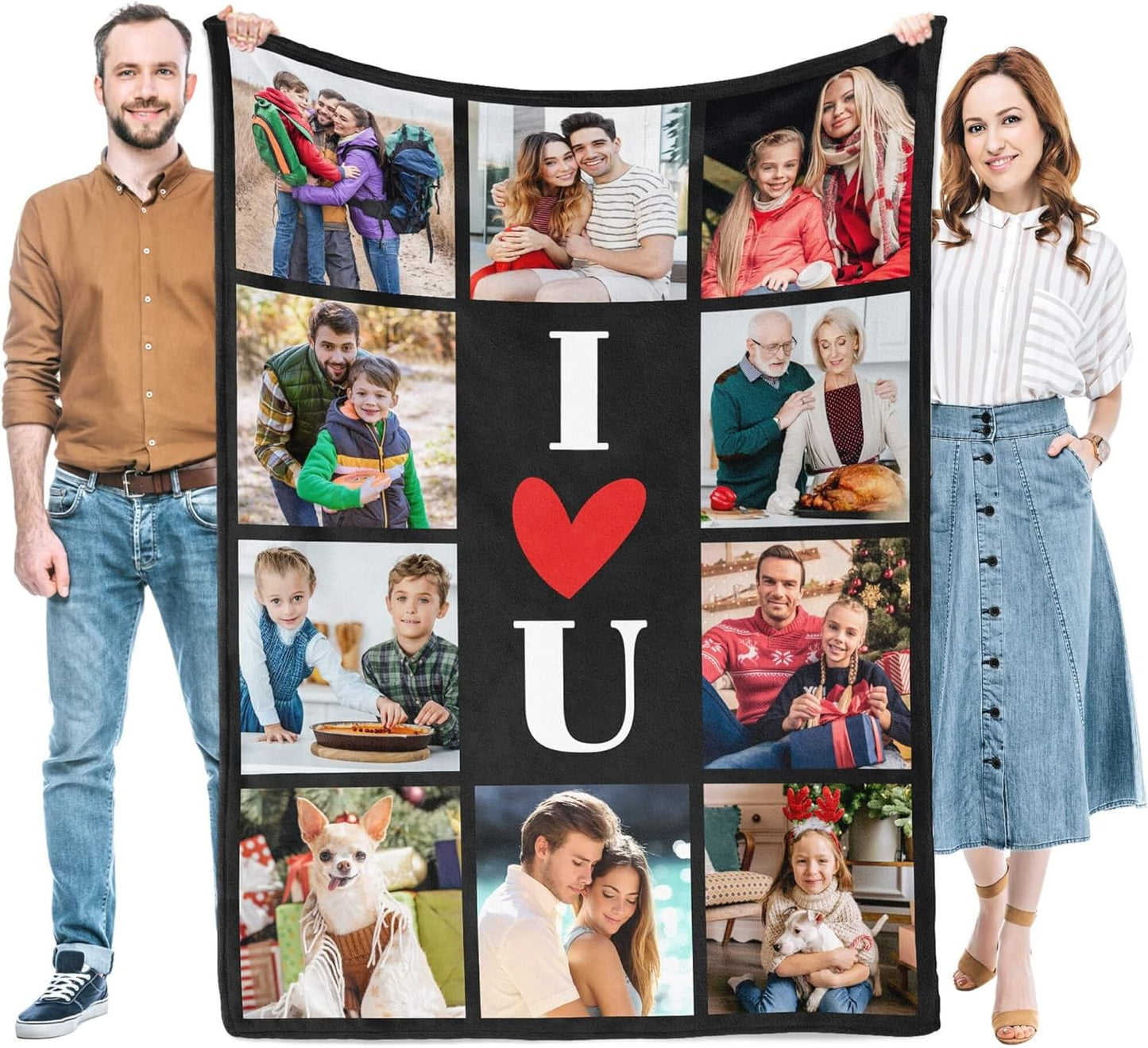 Custom Blankets with Photos, Personalized Blanket, Customized Blanket, Photo Blankets Customize，Personalized Gift for Women Men Mom Dad Girlfriend Couple Mothers day, Valentines Day Gifts for him her