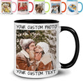 Personalized Coffee Mugs with Photo Text or Logo 11oz 15oz, Custom Ceramic Mug with Picture, Taza Personalizada Picture or Message, Customized Gift Idea for Men, Women, Mom, Dad, Couple, Friend