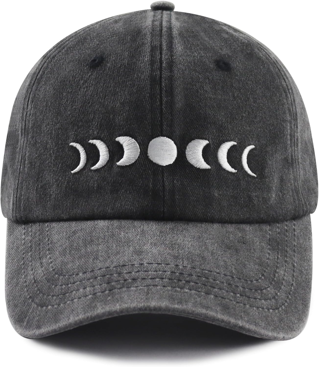 Moon Hats for Women Men, Adjustable Cotton Embroidered Moon Accessories Baseball Cap