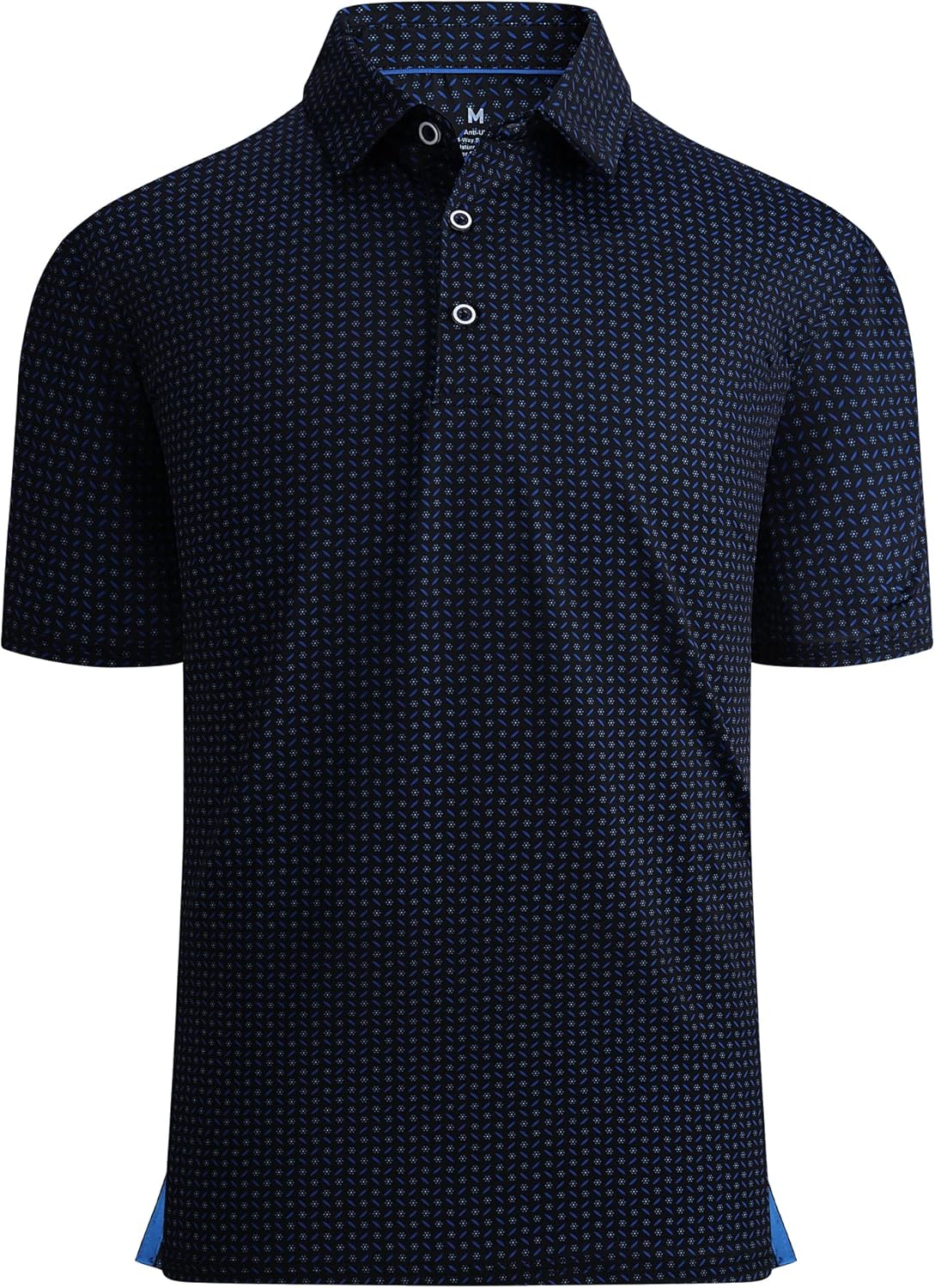 Mens Golf Shirt Moisture Wicking Quick-Dry Print Performance Polo Shirts for Men
