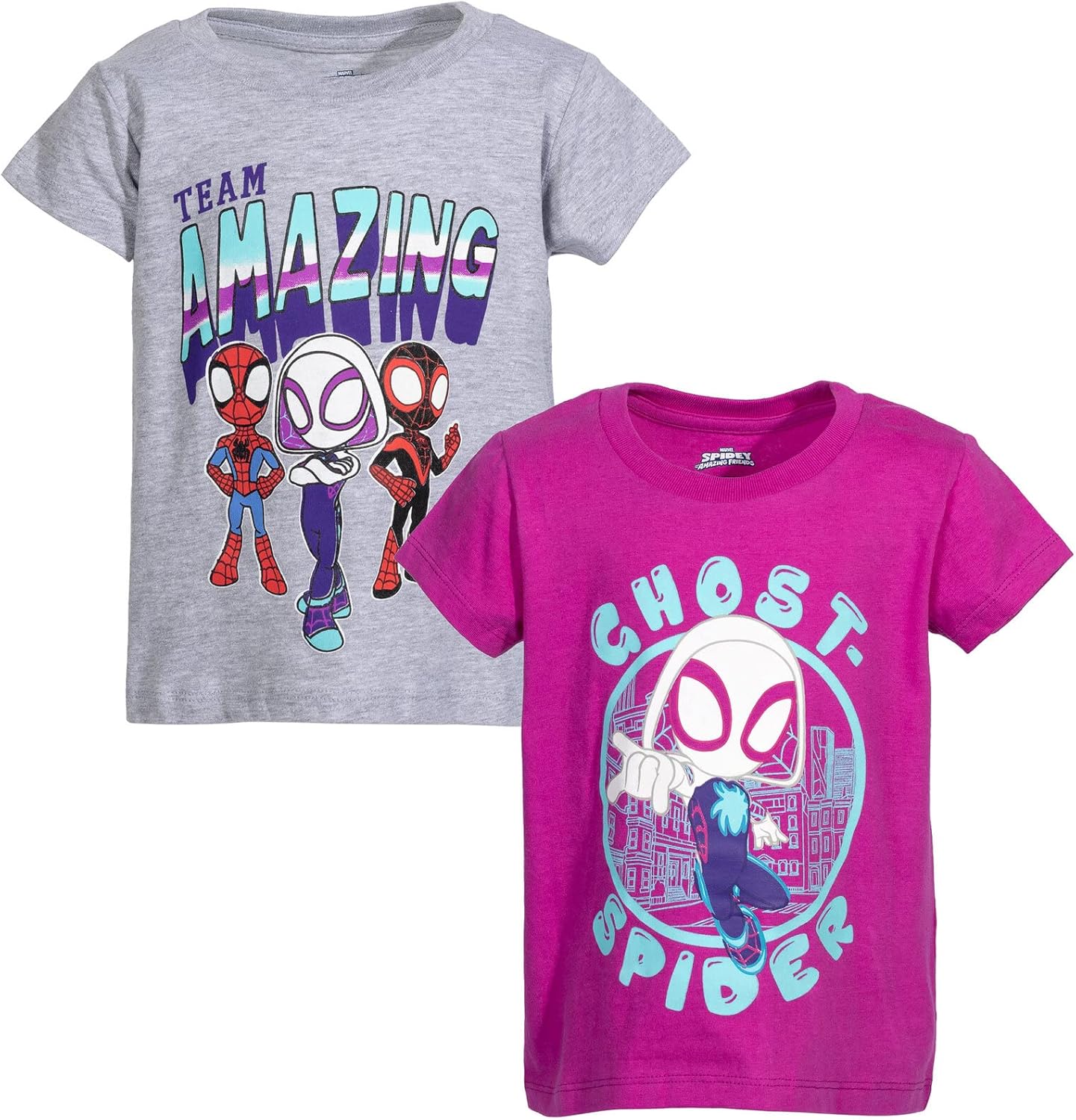 Spidey and His Amazing Friends Girls' 2-Pack T-Shirt Toddler to Little Kid