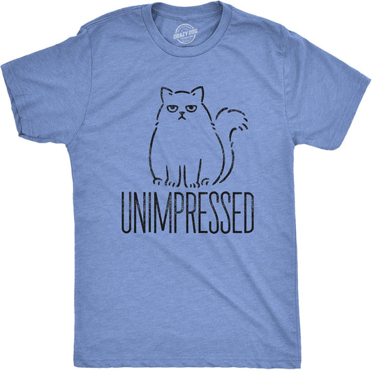 Mens Unimpressed Funny Cat Dad T-Shirt Hilarious Kitty Graphic Tee Pet Lover