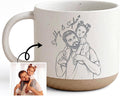 Personalized Photo Pottery Mug, Gift for Dad, Custom Engraved Photo Mug, Customized Mugs with Name, Gifts Father Day for Daddy, Dad Gifts from Daughter, New Parents Mugs, Picture Cup Gift