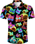 Mens Funny Hawaiian Shirts 3D Graphic Button Down Short Sleeve Tropical Holiday Beach Aloha Shirt
