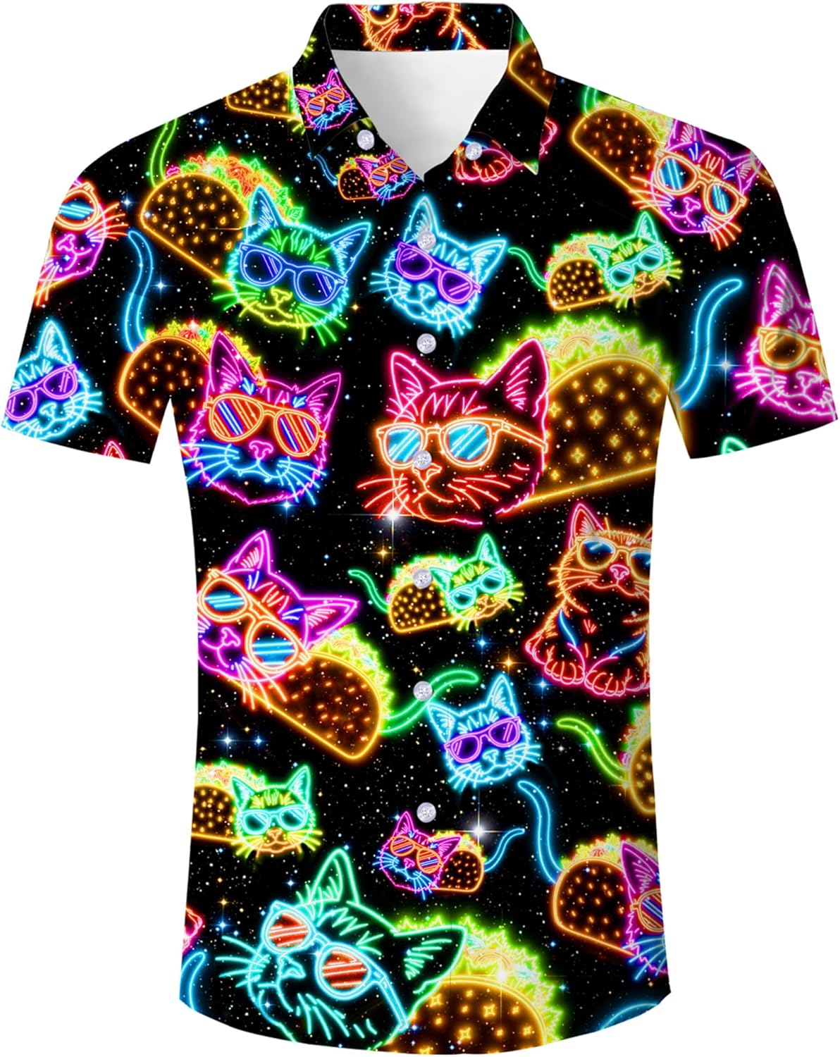 Mens Funny Hawaiian Shirts 3D Graphic Button Down Short Sleeve Tropical Holiday Beach Aloha Shirt