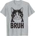 Bruh Funny Tuxedo Cat-Shirt Teen Vintage Retro