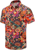 Hawaiian Shirt for Men, Unisex Summer Beach Casual Short Sleeve Button Down Shirts, Printed Palmshadow Clothing