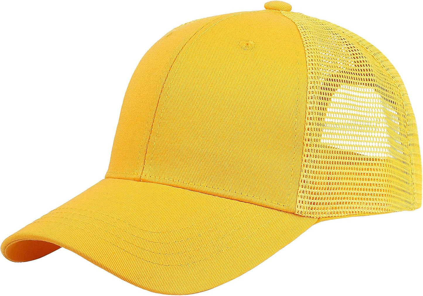 Trucker Hat Baseball Cap Structured Plain Design 6 Panel, Adjustable Size