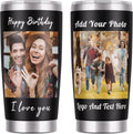 Custom Photo Cups Personalized Picture Coffee Tumbler with Text 20oz Stainless Steel Custom Tumbler Coffee Cup Customized Double Wall Insulated Travel Mug Christmas Birthday Gifts for Women Men