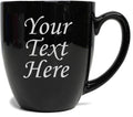 My Personal Memories Custom Engraved Latte Coffee Mug and Personalized Tea Cup With Your Text (Black)