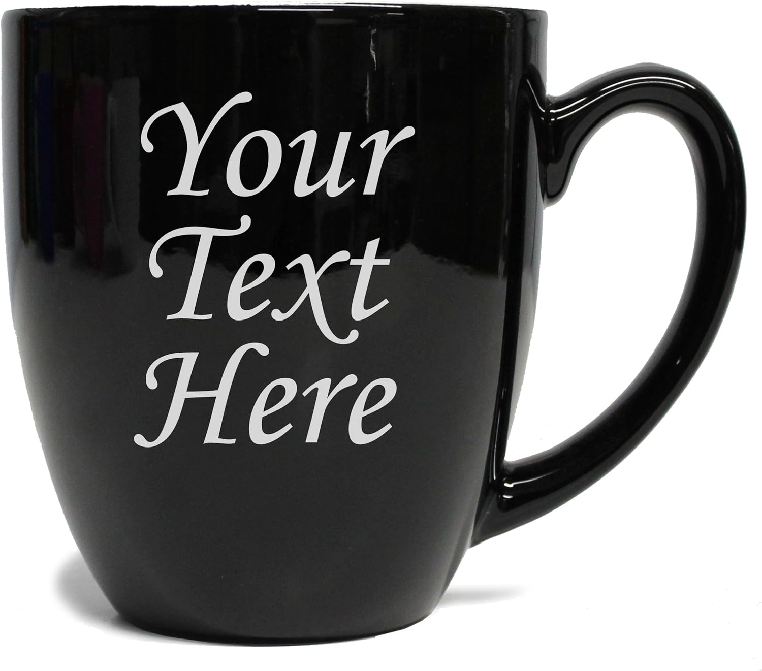 My Personal Memories Custom Engraved Latte Coffee Mug and Personalized Tea Cup With Your Text (Black)