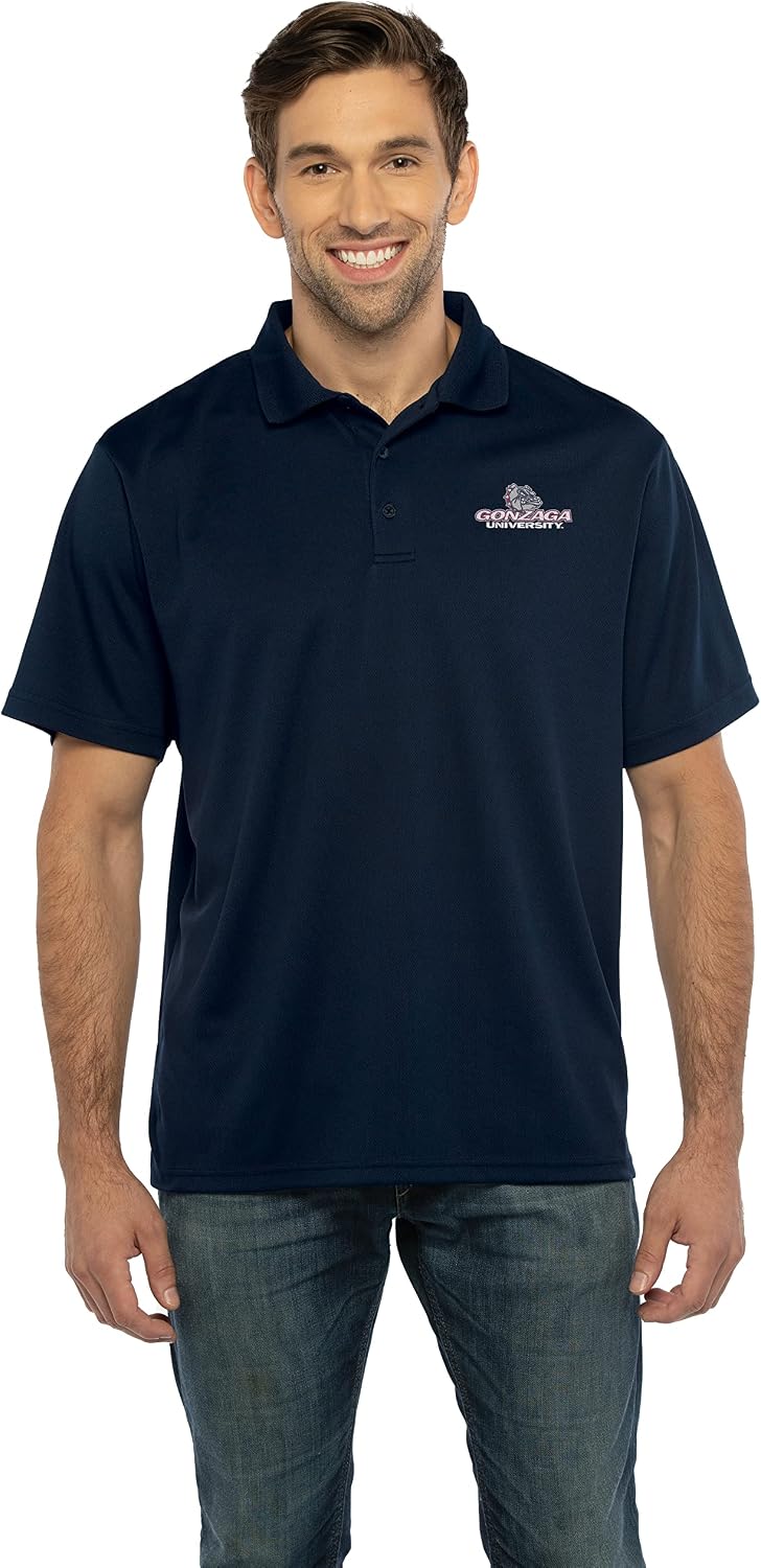 Men's Collegiate Polyester Mesh Team Icon Polo, Gonzaga Bulldogs, Large