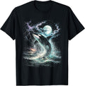 Retro Whale 90s Ocean Wildlife Lightning Tee