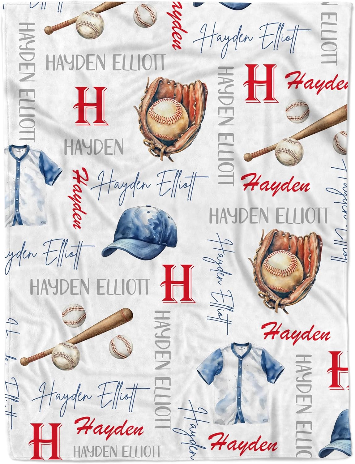Arteaga Personalized Baby Blankets for Boys, Customized Baby Blankets for Boys, Sports Baby Blanket, Best Gift for Baby, Newborn, New Mom, Super Soft Plush Fleece, 30''x40''