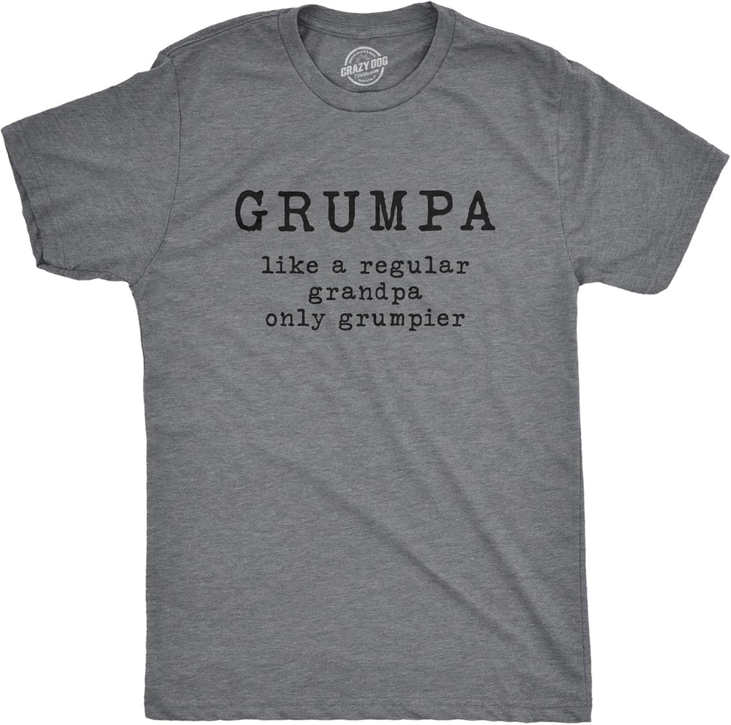 Mens Grumpa Like Regular Grandpa Only Grumpier T Shirt Funny Grandfather Tee