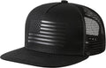 Baseball Cap, Snapback Trucker Hat for Men & Women with American Flag and Adjustable, Breathable Mesh, Flat Bill Hats