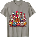 Eagerlys Colorful Funny Chicken Art tee