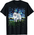 American Eskimo Japanese Spitz Starry Night Dog Art by Aja Men Women Girls Kids T-Shirt