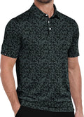 Mens Print Polo Shirts Short Sleeve Moisture Wicking Shirts for Men Golf Tennis Daily Casual Collared T-Shirt