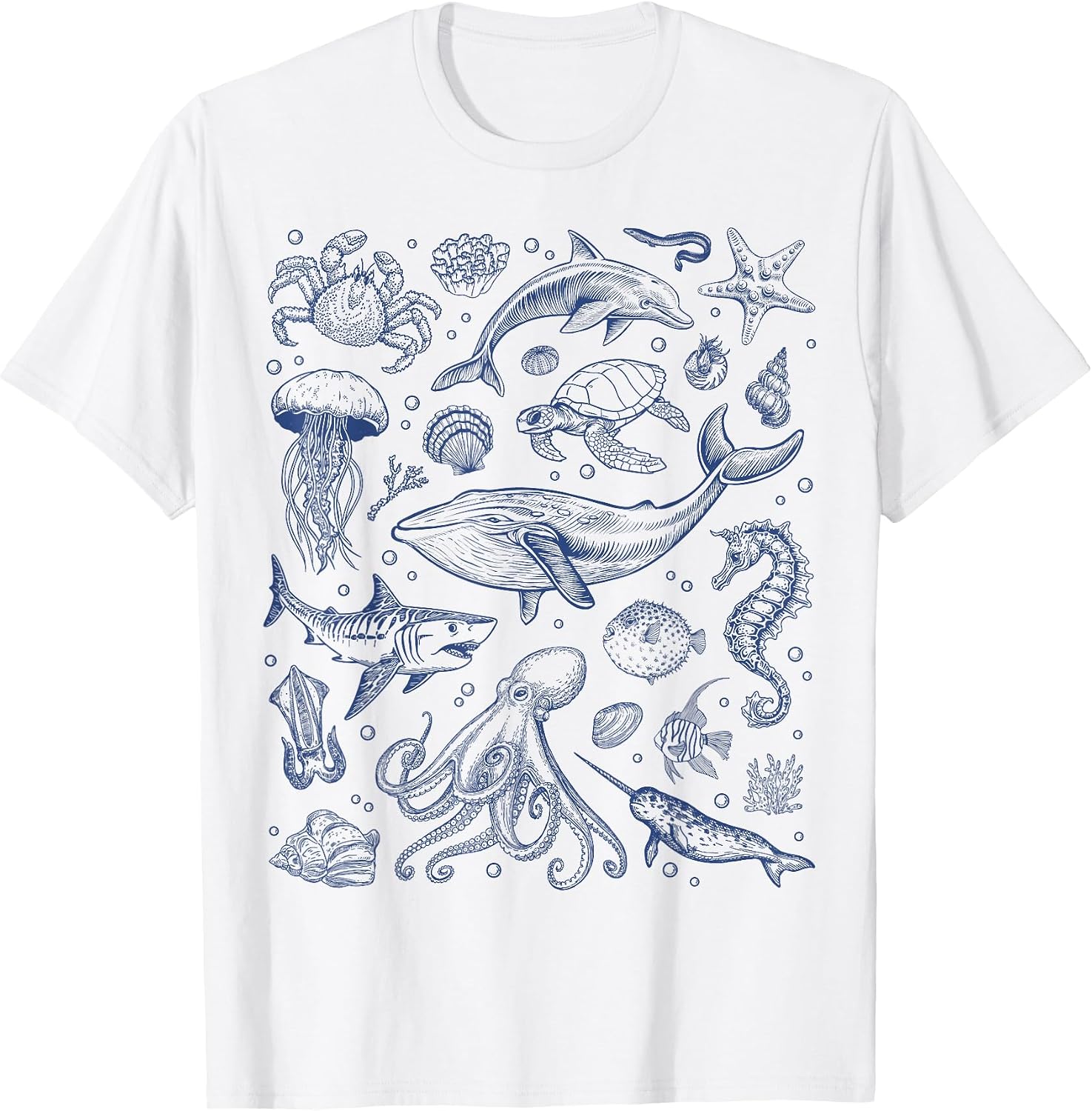 Ocean Life Sea Aesthetic Dolphin Beach 90s Vintage Graphic T-Shirt