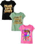 Girls' Sports,Trends,Icons Short Sleeve Graphic T-Shirts,3 Pack